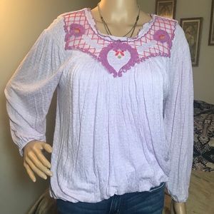 NWT: Free People Lilac Bracelet-Length Sleeve Top